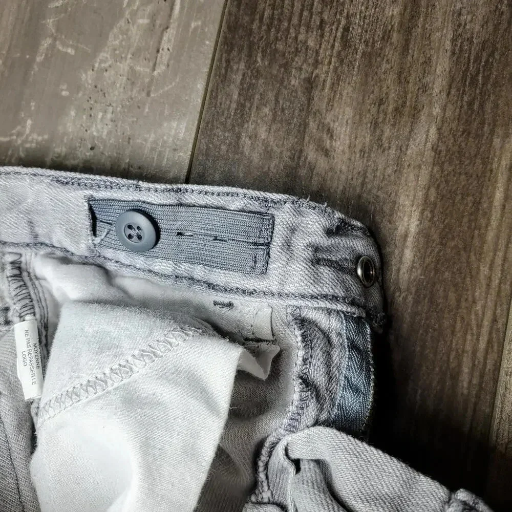 The Children's Place Size 7 Grey Wash Boy's Adjustable Waist Cotton Skinny Jeans